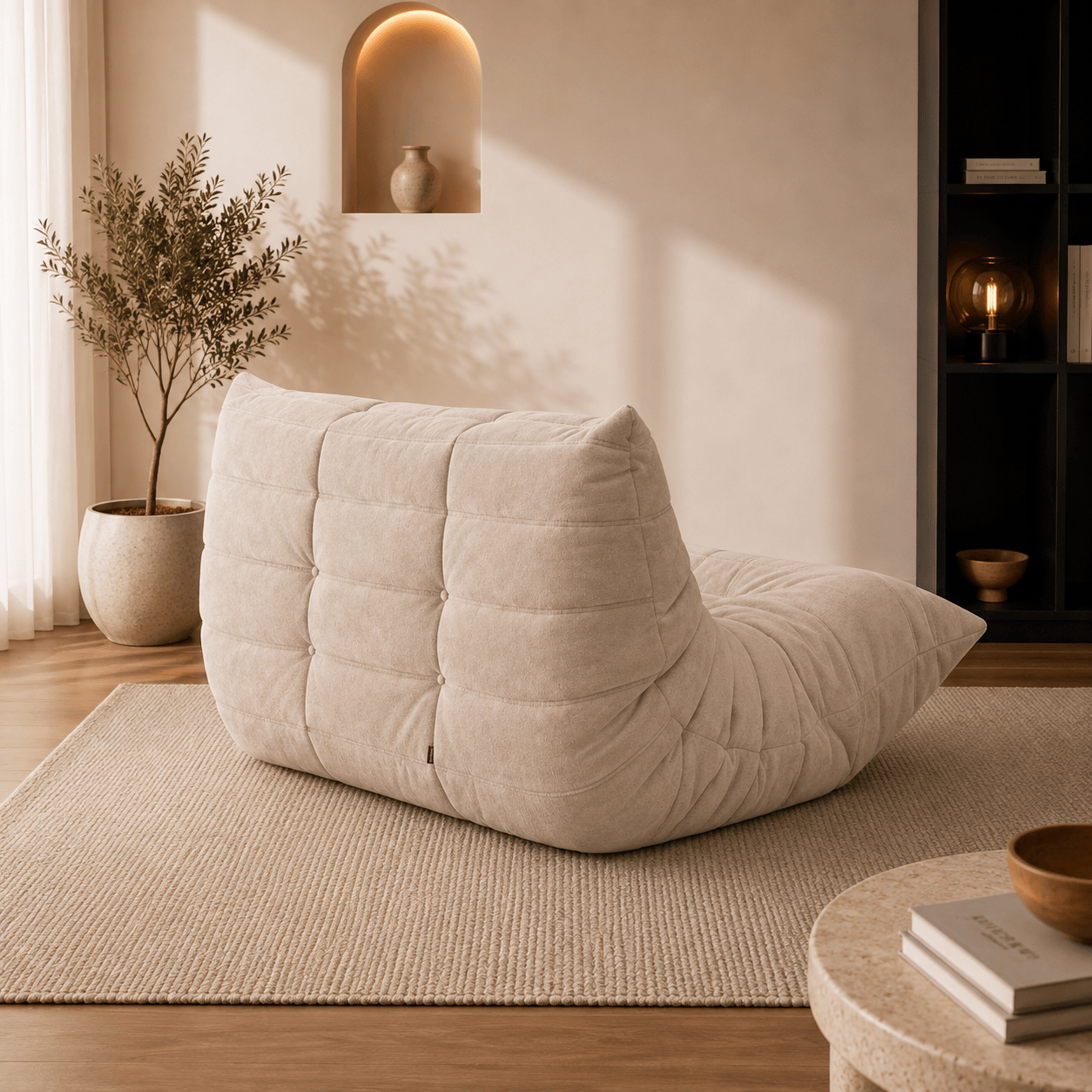 Canapé Éponge Compressé Cuir Beige | Orion