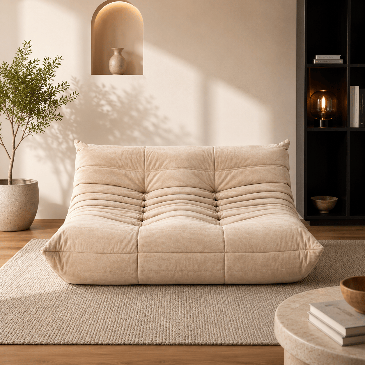 Canapé Éponge Compressé Cuir Beige | Orion