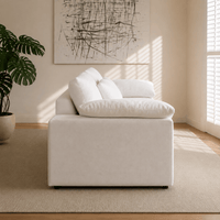 Canapé Modulaire Velours Blanc Éponge | Atlas