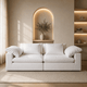 Canapé Modulaire Velours Blanc Éponge | Atlas
